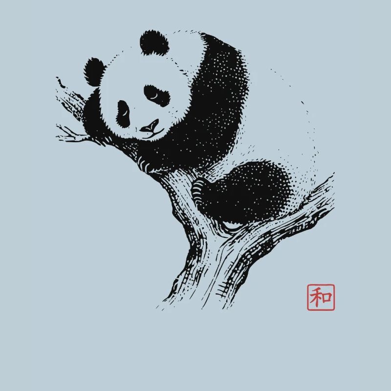 Sleeping Panda Zen Art