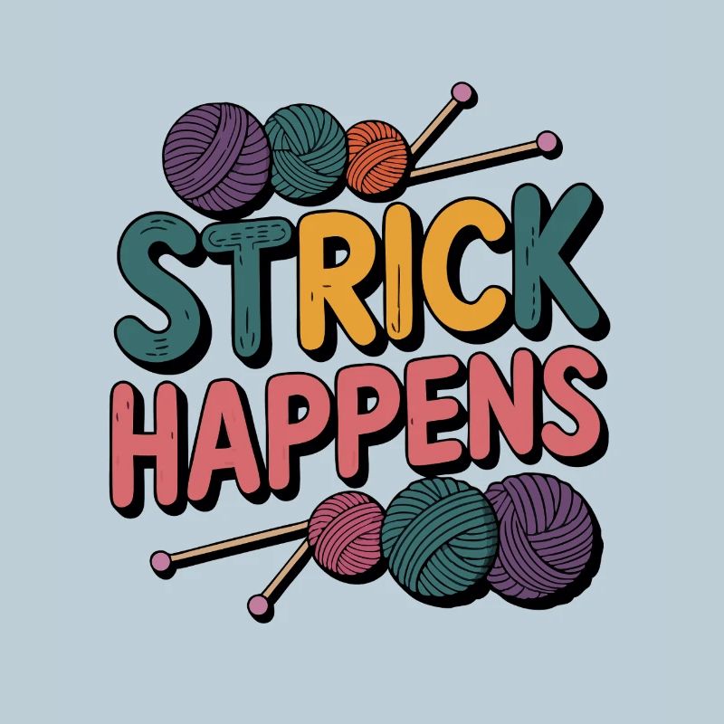 Strick Happens buntes Design mit Wolle