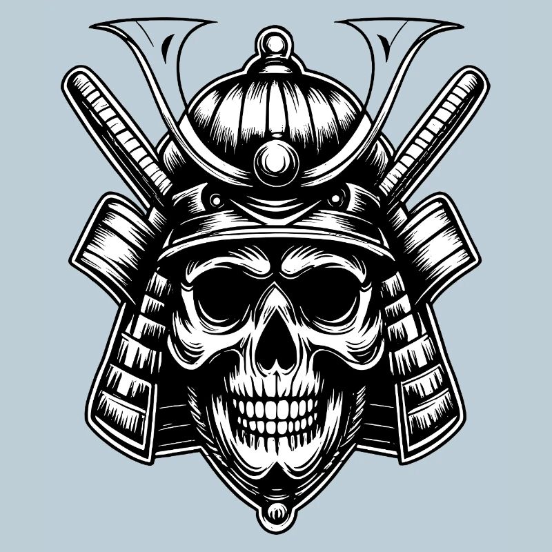 Schädel Samurai Krieger Emblem