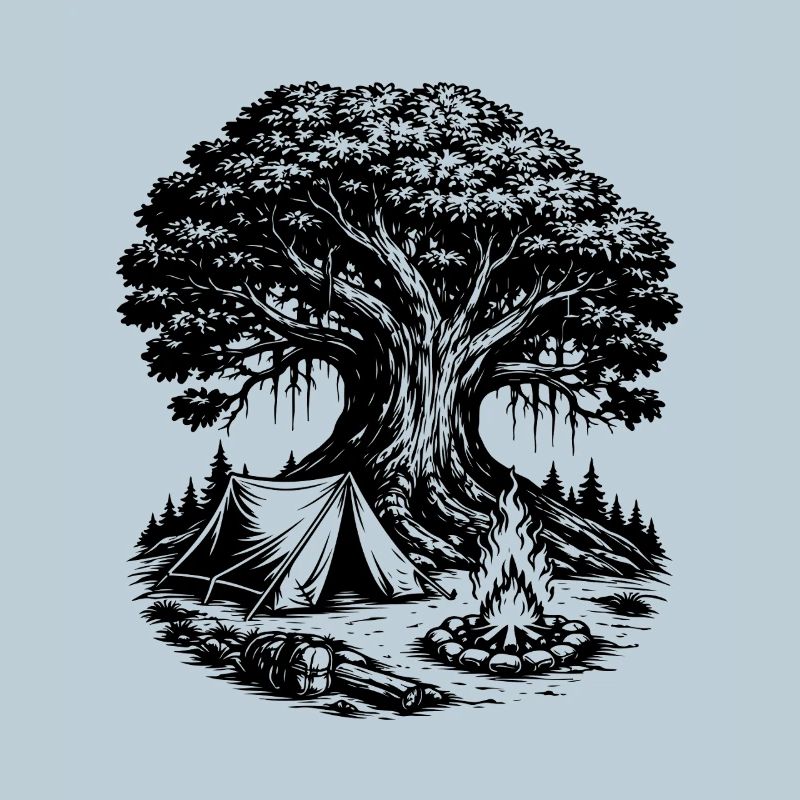Camping Zelt Wald Baum