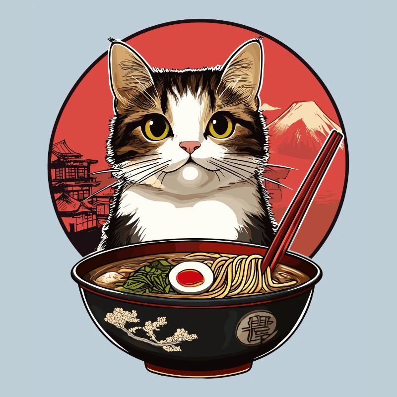 Chats avec des ramen
