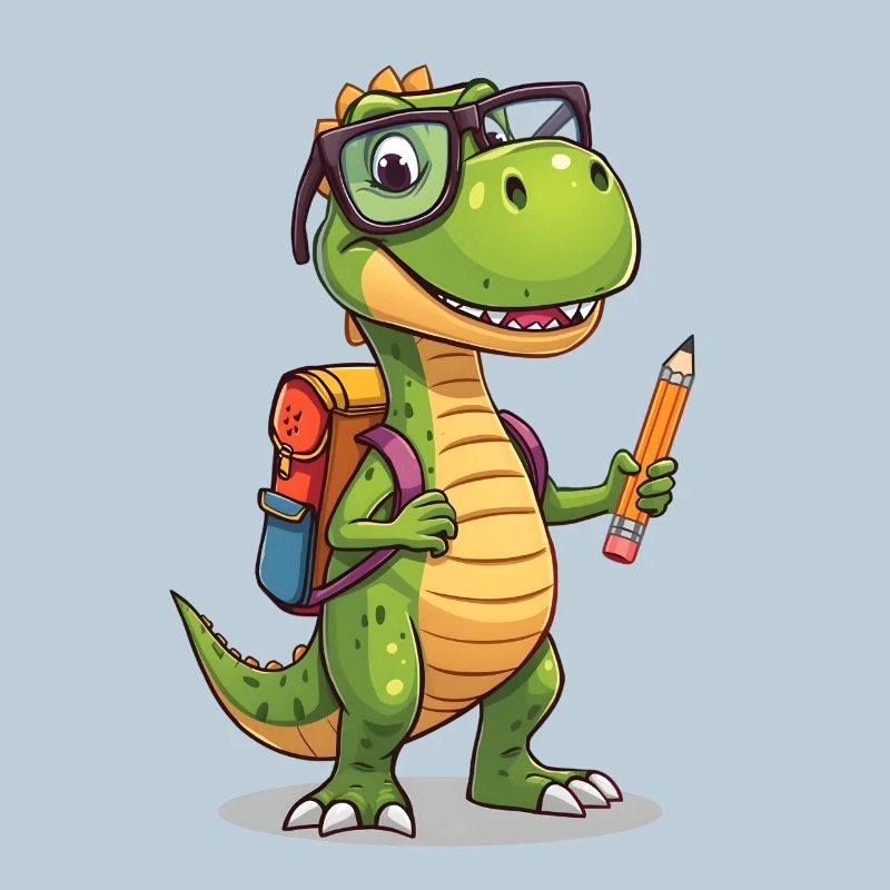 Dino Scholar With Pencil