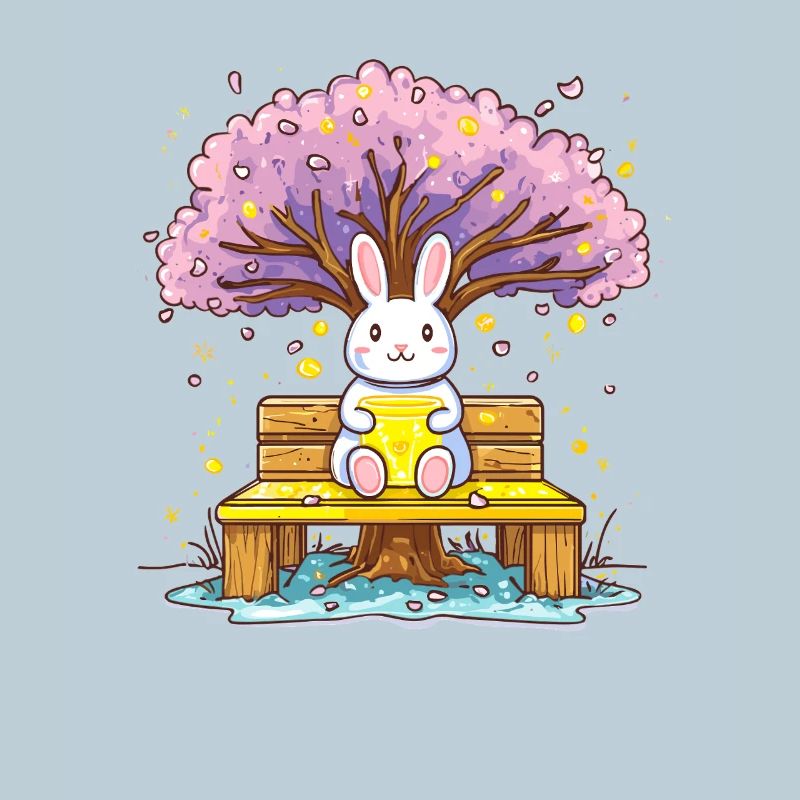 Rabbit with honey on the tree