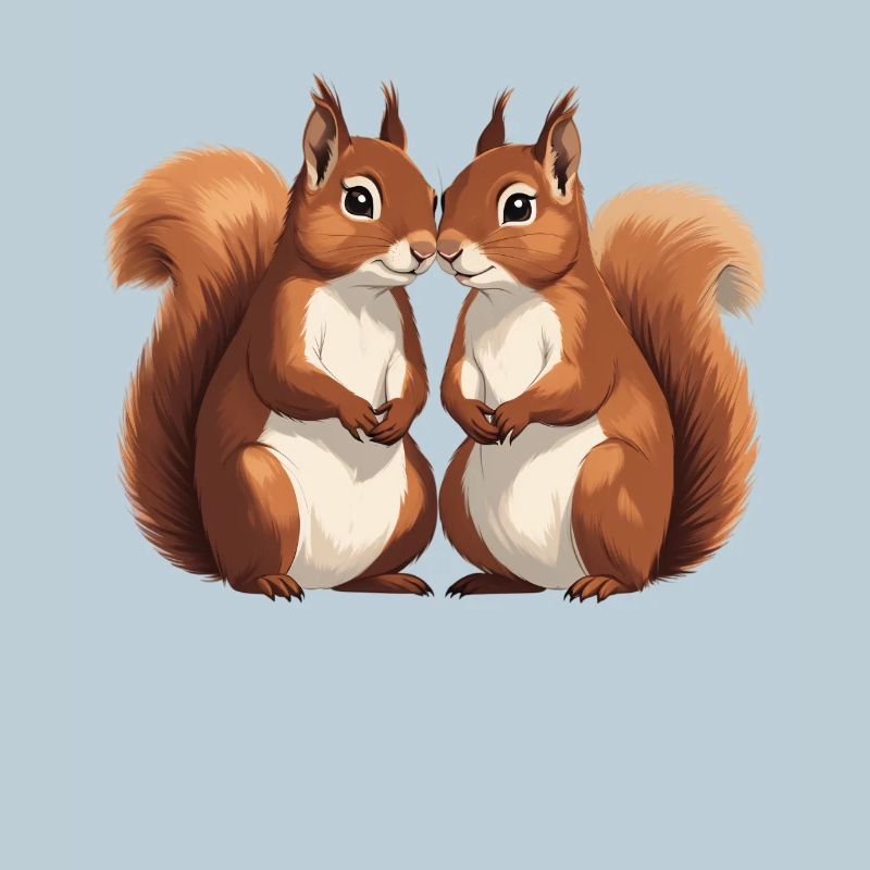 Amoureux des écureuils jumeaux