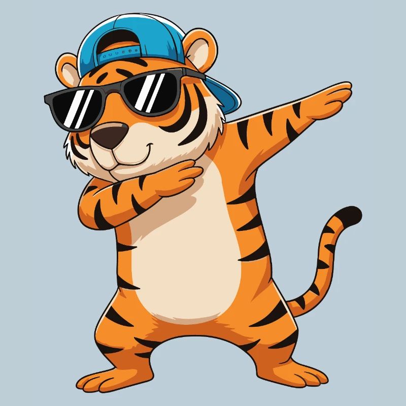 Dessin animé de lunettes de soleil Tigre à Dapping Cool