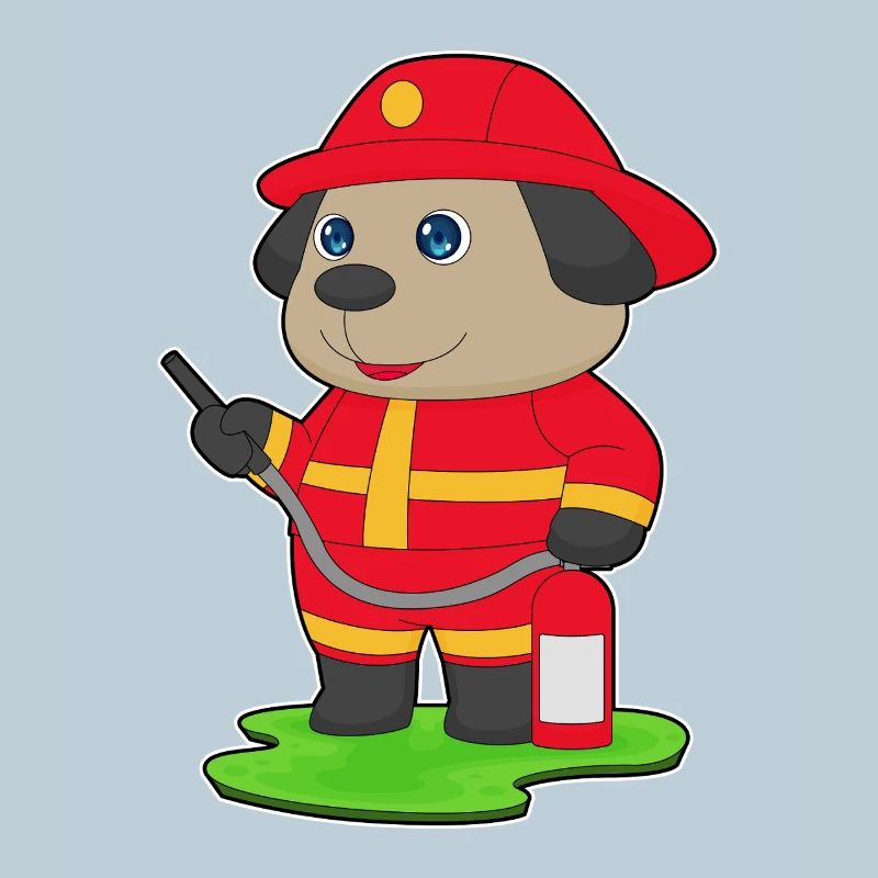 Dog Firefighter Fire Extinguisher Fire Brigade