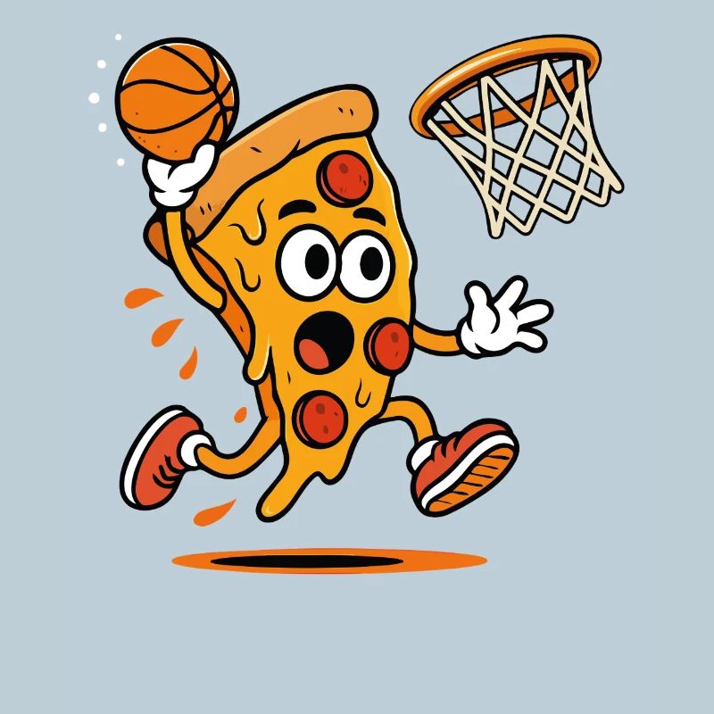 Pizza Slam Dunk Karikatur