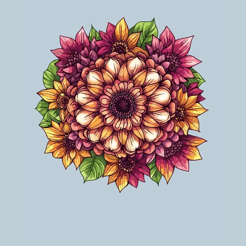 Orangene Sonnenblumen Mandala