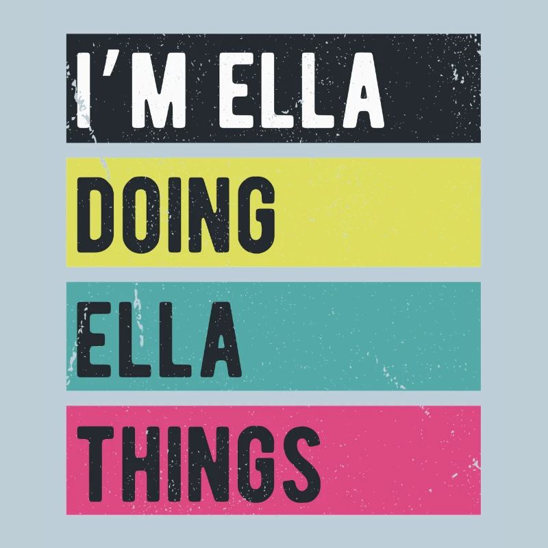 Ich bin Ella, die Ella-Dinge Retro-Farben machen