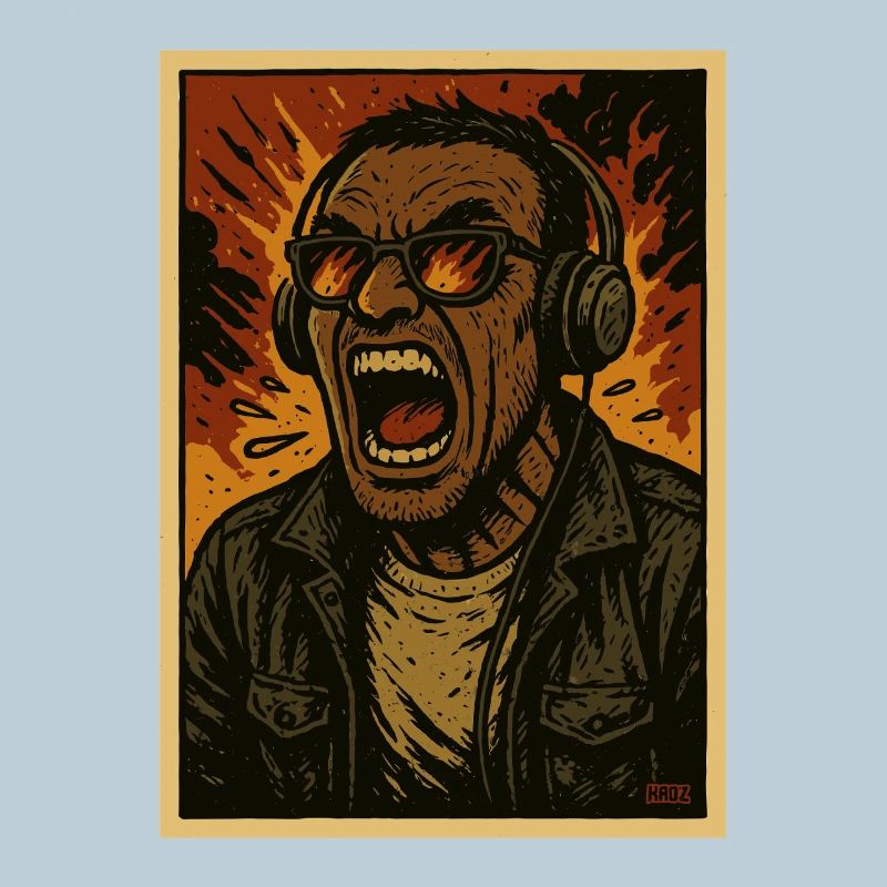 Headphone Singer Flames
