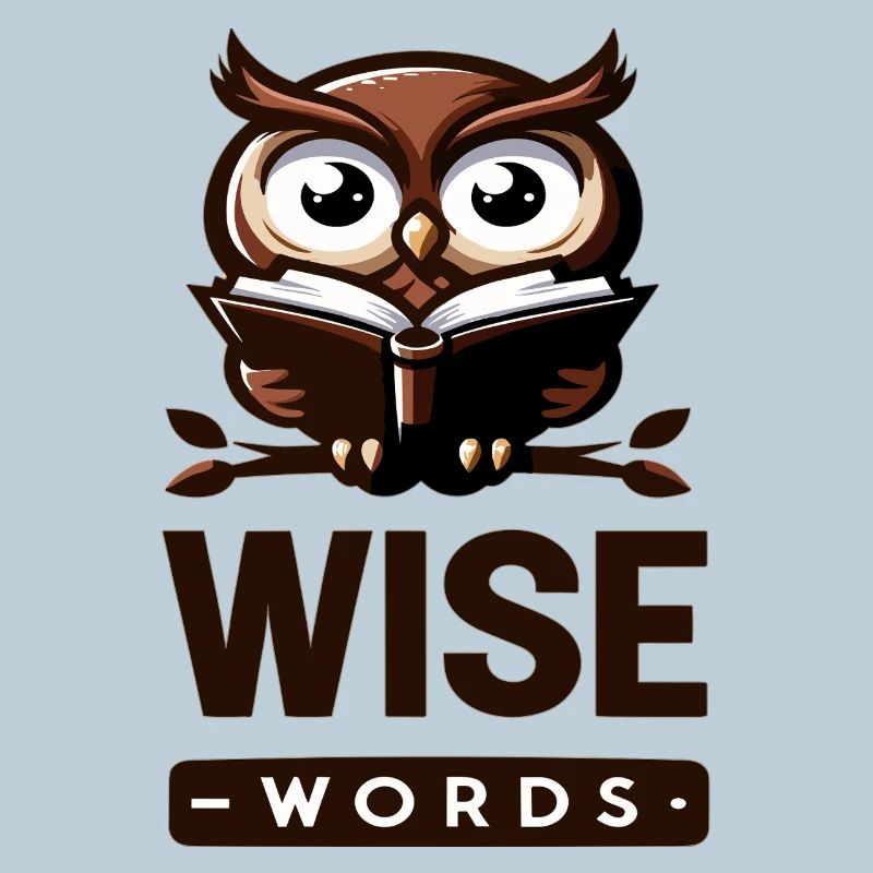 Weise Eule mit Buch – Wörter