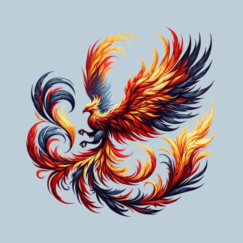 Fire Phoenix in the Flame Vortex