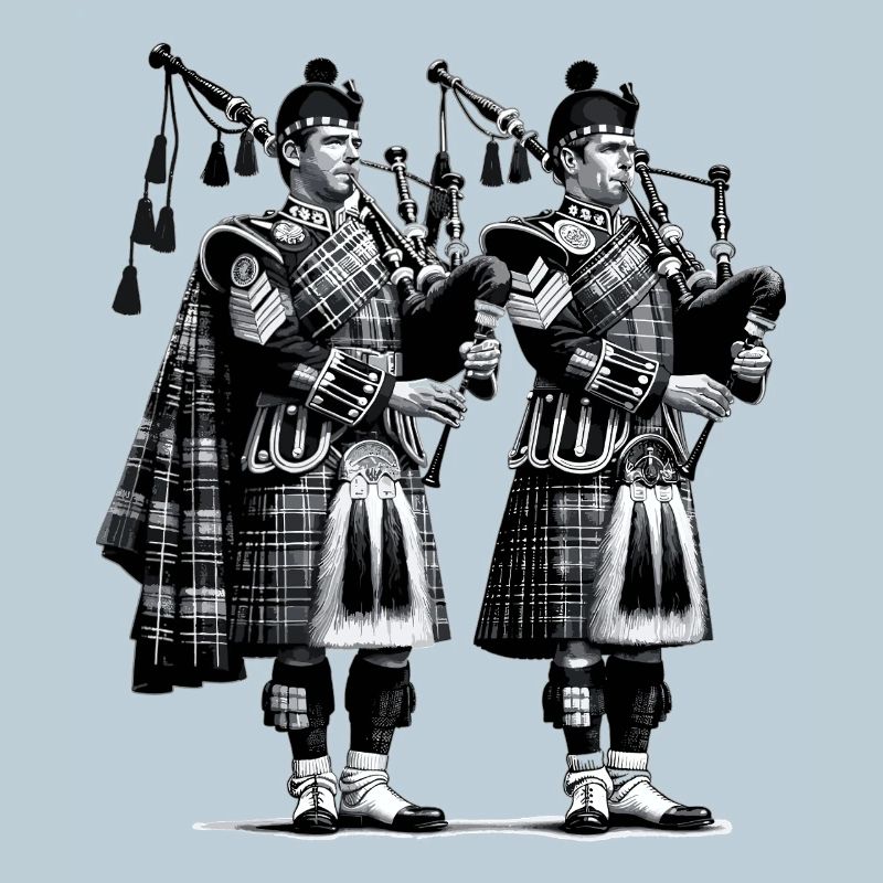 Duo de cornemuses en kilt