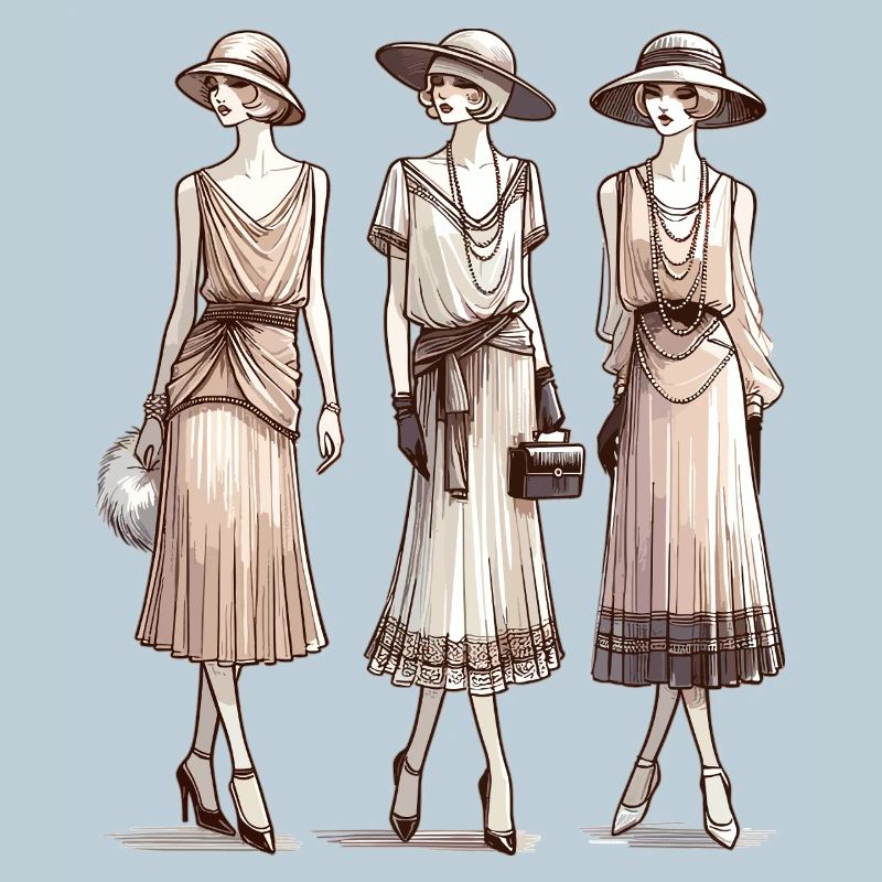 Flapper 1920s Beige