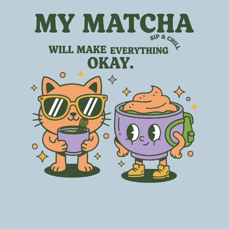 Mon matcha va tout bien siroter et refroidir