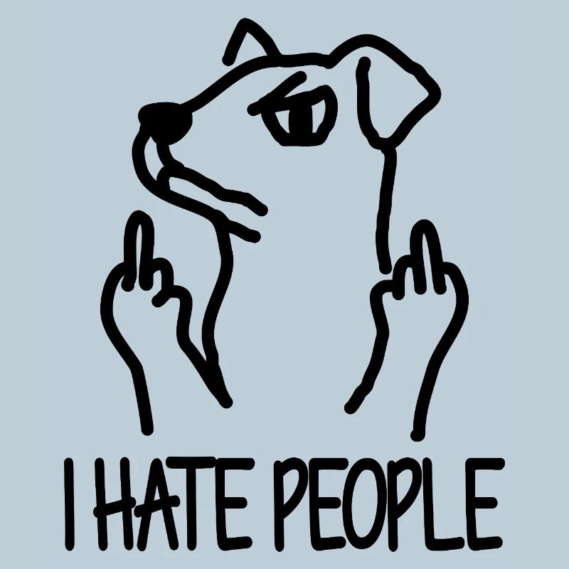 Dog Middle Finger I Hate People Saying