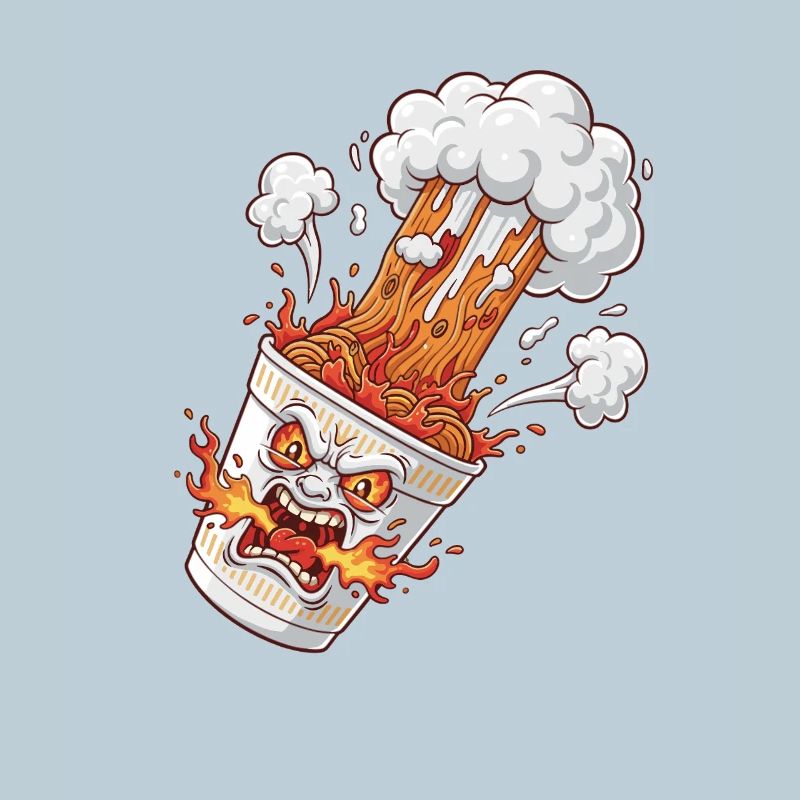 Fire Ramen Mug with Face