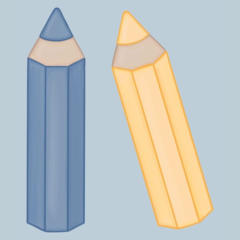 Illustration Duo de crayons de couleur Crayons de couleur