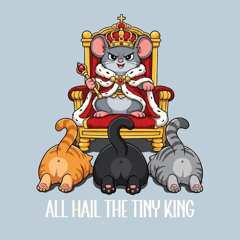 Dessin animé Tiny Mouse King Cats