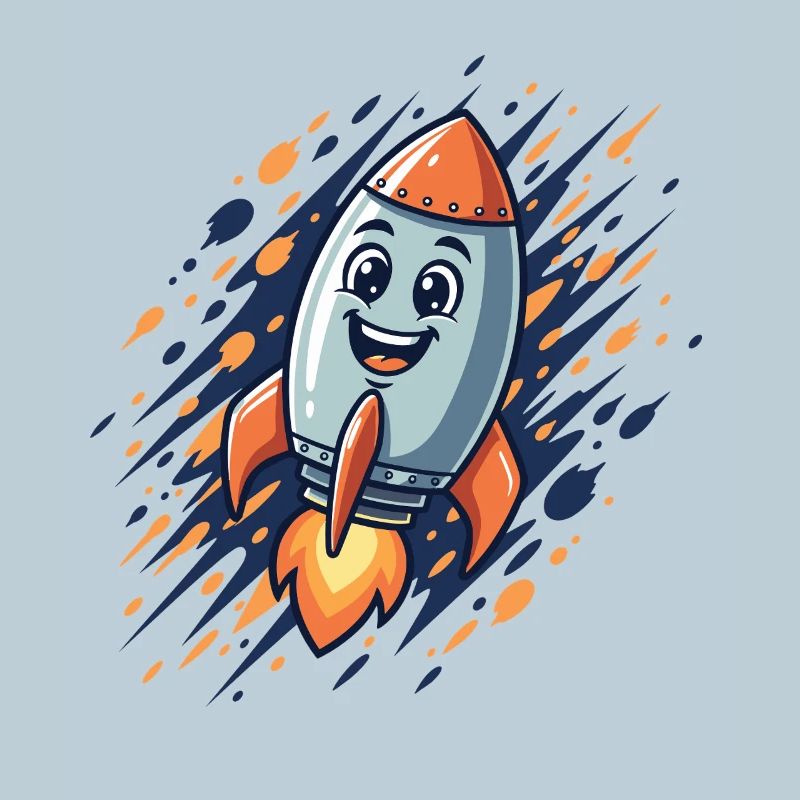 Funny Rocket Cartoon Design