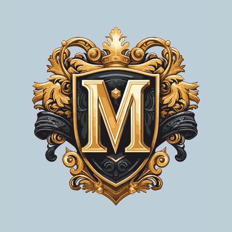M Letter Name Crown