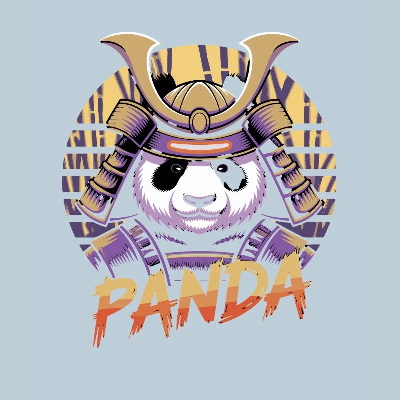 Kriegerischer Panda Samurai Illustration