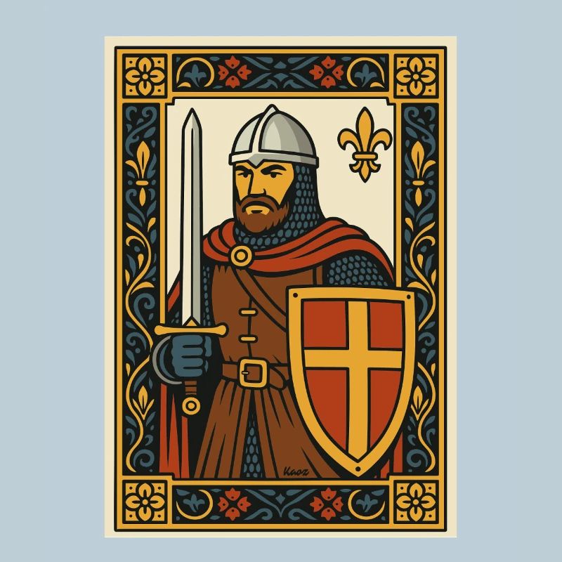 Emblème de tuile de chevalier médiéval