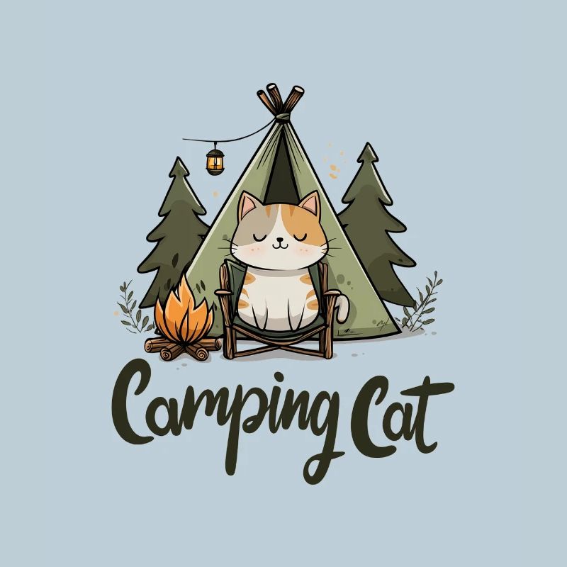 Camping Cat Saying Camping Cat Camper Gift