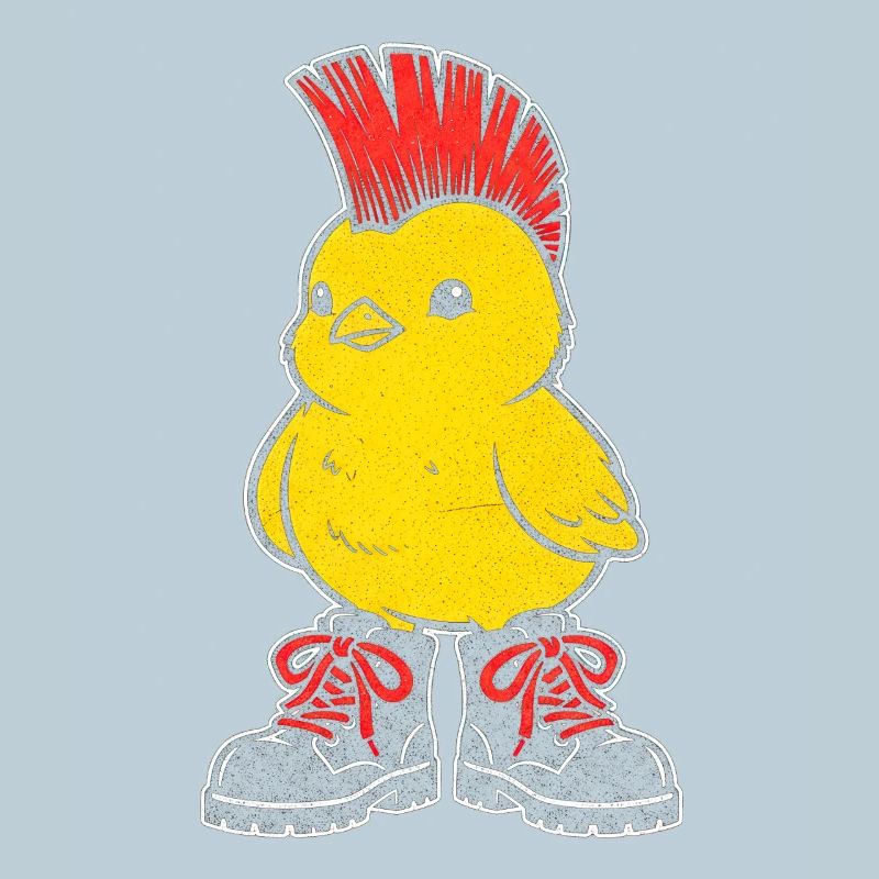 Punk chicken with red mohawk
