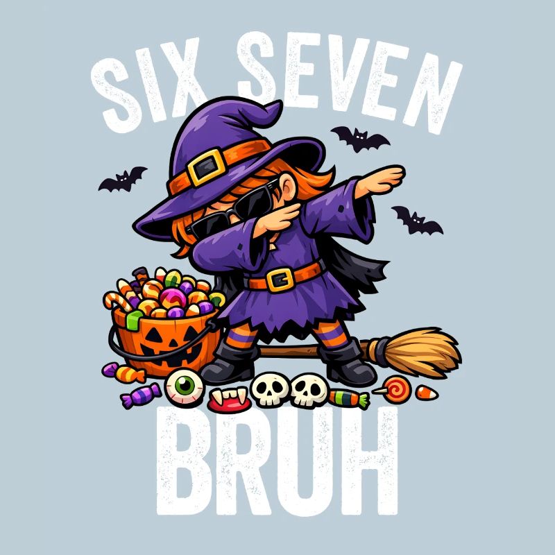 Dabbing Witch Six Seven Bruh 6 7 Halloween 67 Bruh