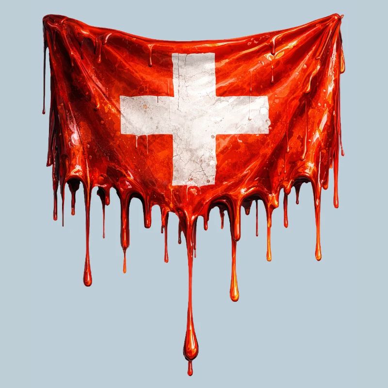 Abtropfende Schweizer Flagge