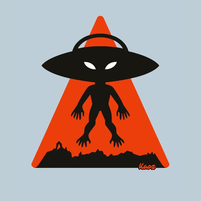 Alien Shadow Under Orange Triangle