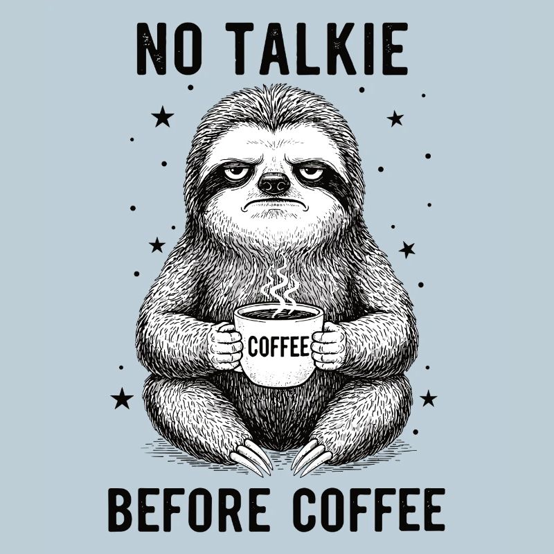 Pas de conversation devant le paresseux amateur de café