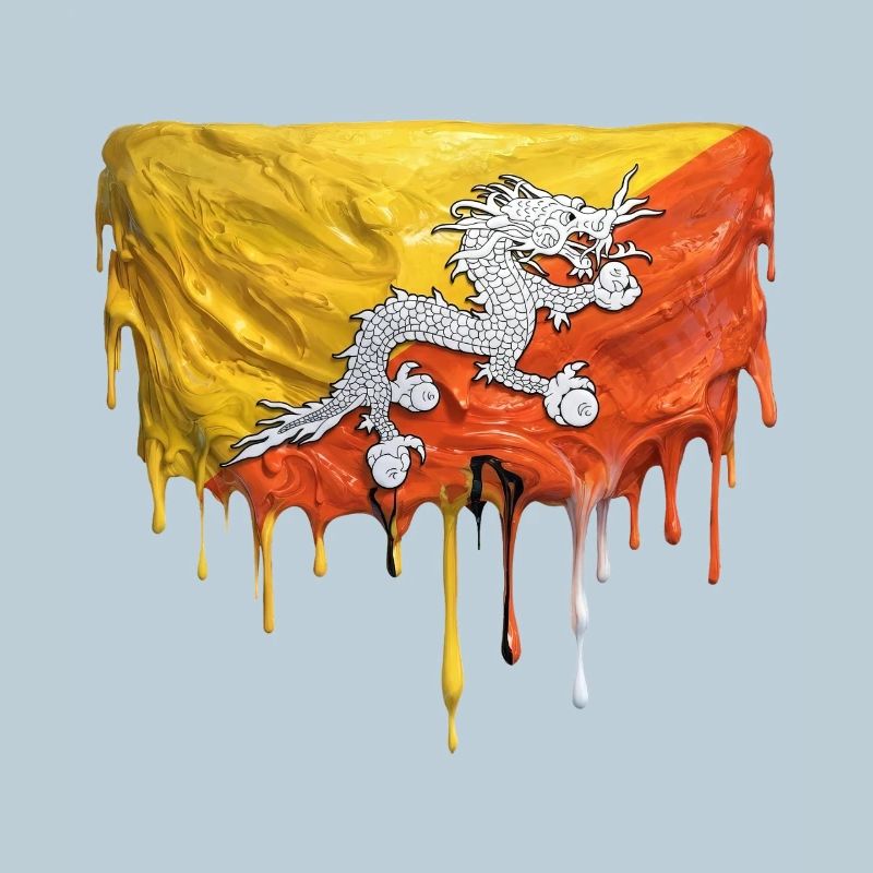 Palette de couleurs du drapeau des dragons au Bhoutan