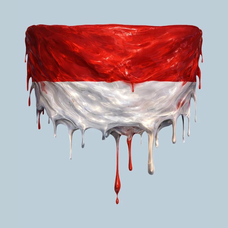 Drapeau indonésien dégoulinant