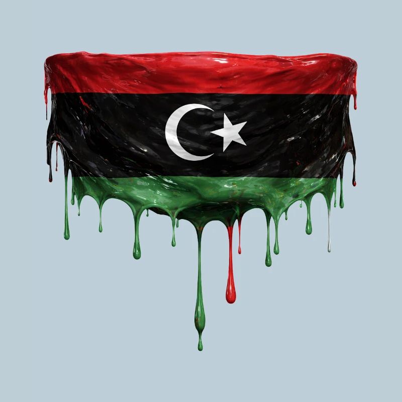 Conception de la chute du drapeau libyen