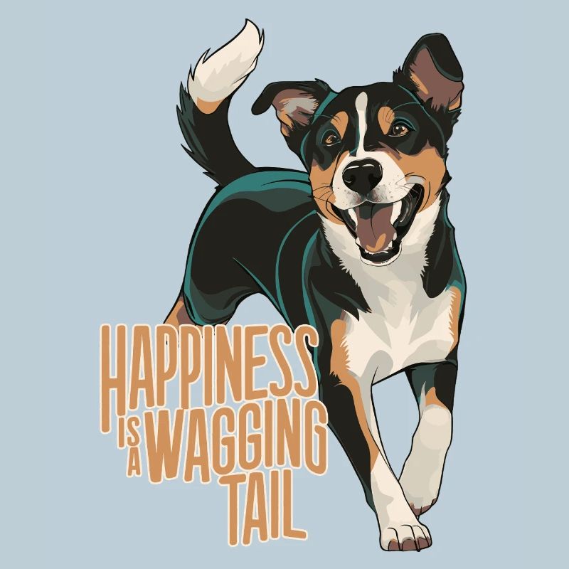 Le bonheur est un design de chien à queue qui remue