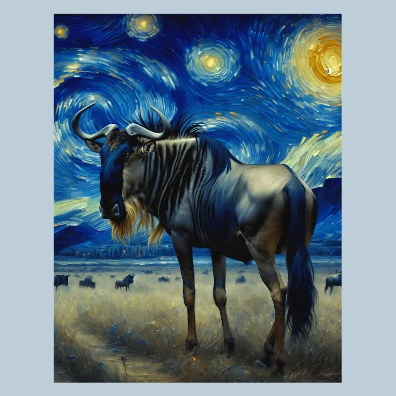 Wildebeest Starry Night