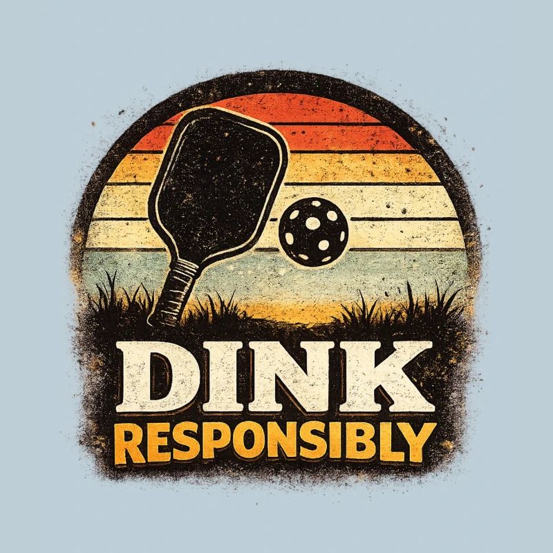 Dink Responsibly Retro Paddle Player Pickleball