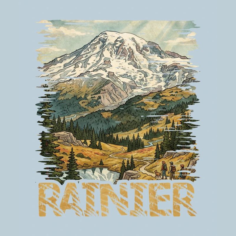 Alpine Rainier Wanderer Mountain Landscape