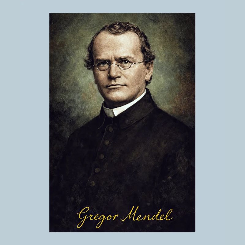 Gregor Mendel – Genetics Portrait Vintage