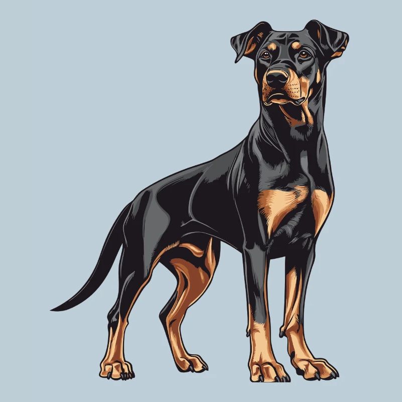 Doberman Illustration Power Elegance