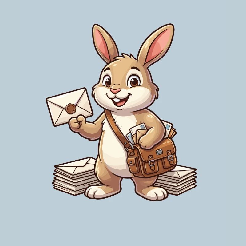 Lapin postal avec lettres