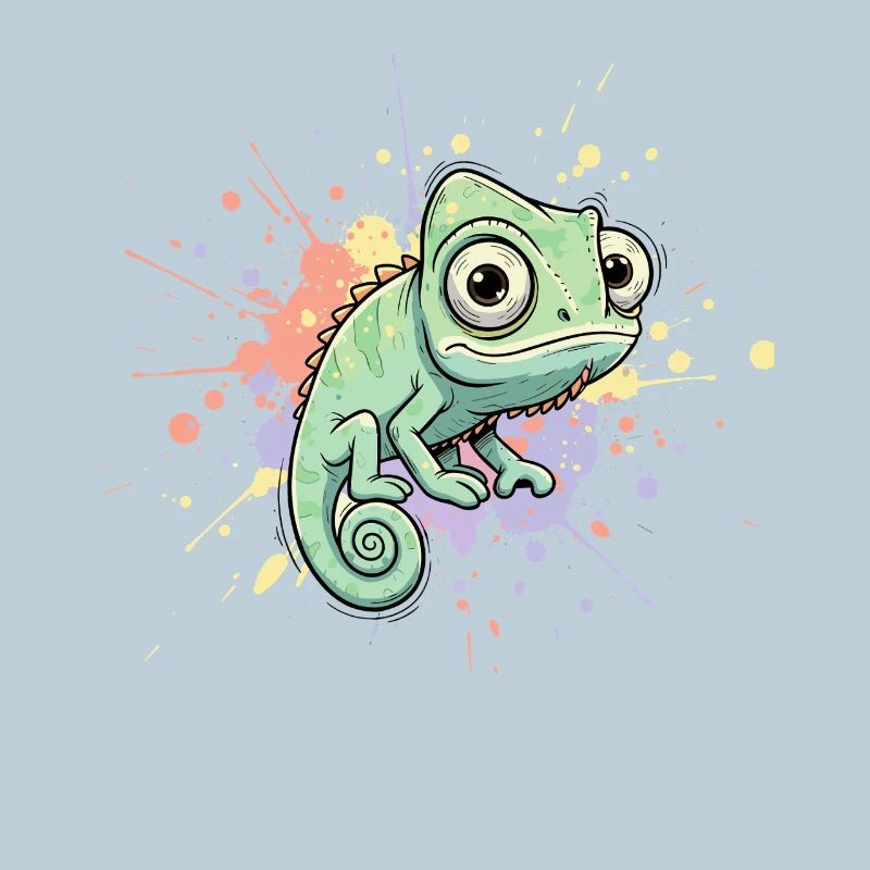 Éclaboussure caméléon aquarelle