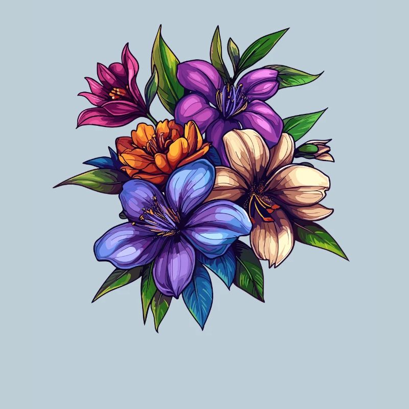 Tropisches Blütenbouquet – Farbexplosion