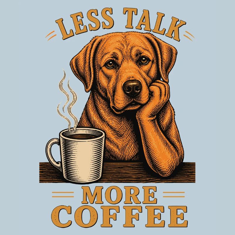 Moins de Parler Plus de Café Chemise Kaffee Labrador