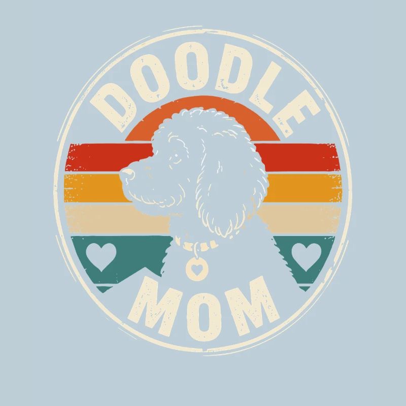 Badge rétro de chien Doodle Mom