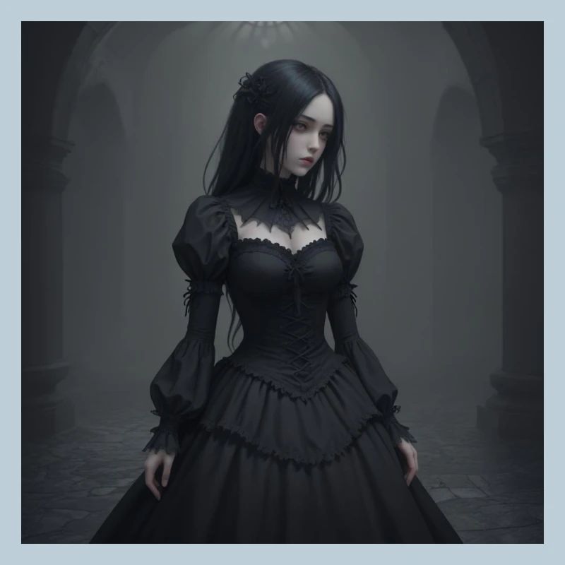 Gothic Viktorianisches Schwarzkleid