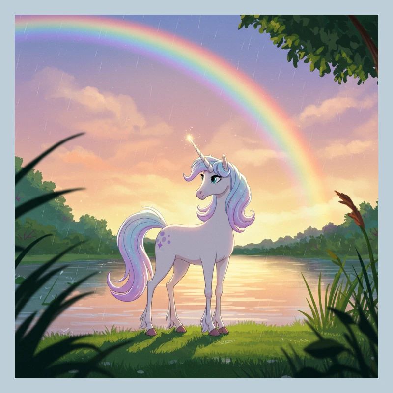 Unicorn under the rainbow