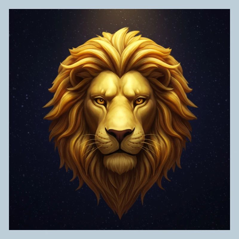 Lion d’or dans le ciel étoilé